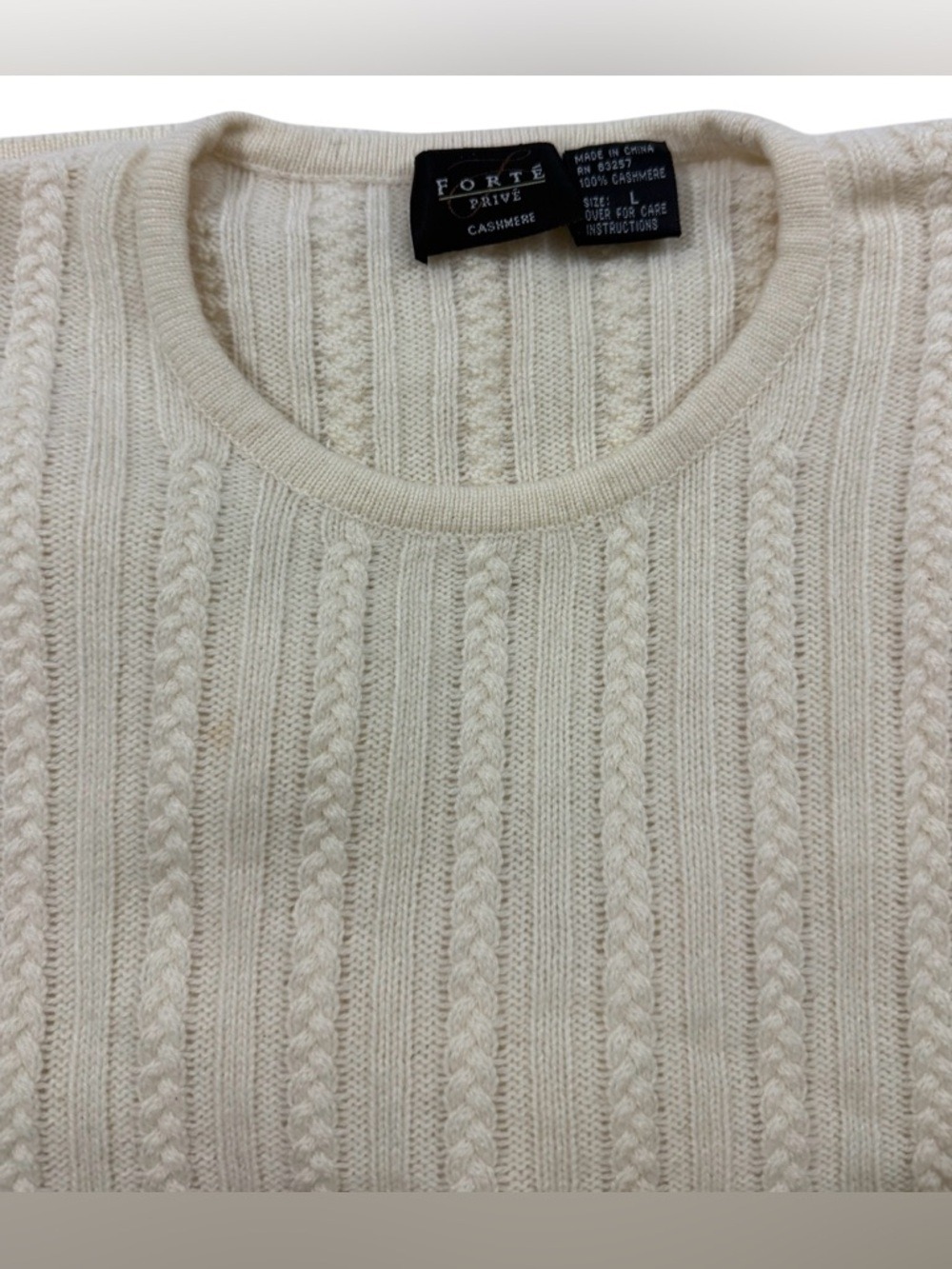 Forte' Prive Cream Cashmere Pull On Cardigan SzL - Picture 3 of 6